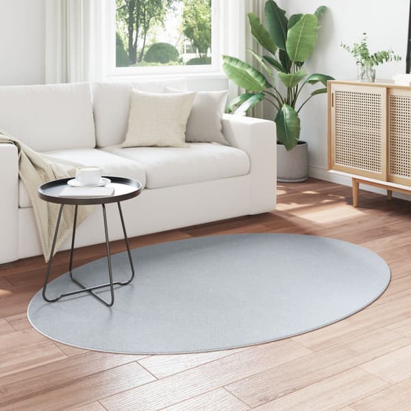 Områdesmattor Oval HUARTE Grå 120 x 170 cm 100% Polyester