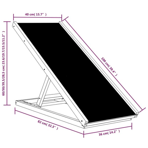 Hundramp grå 100x40 cm massiv gran
