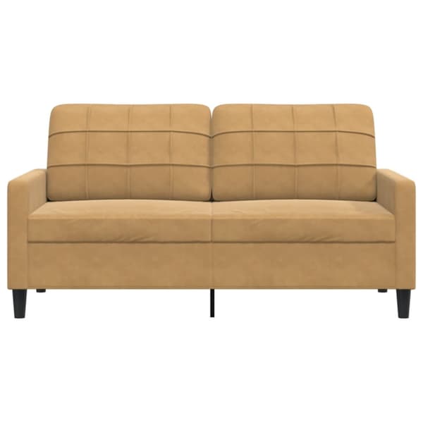 Soffa 2-sits brun 140 cm sammet