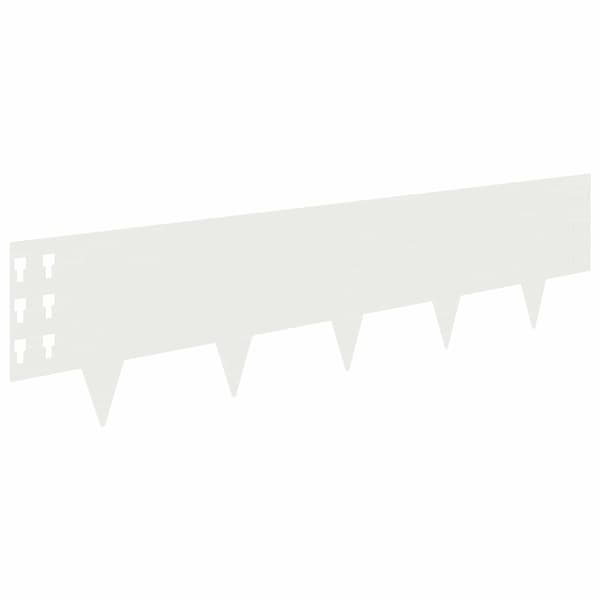 Kant för gräsmatta 30 pcs 100 x 25 cm Stål Vit