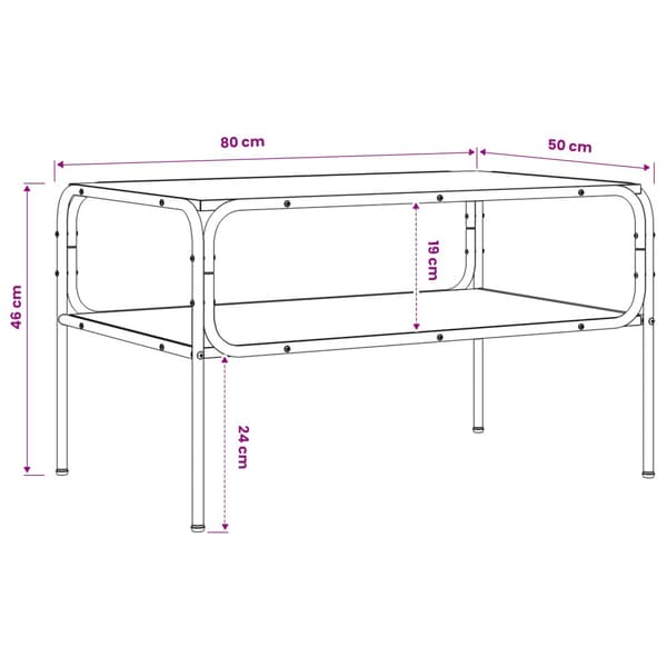 Sidobord Rökt ek 100 x 50 x 46 cm Konstruerat trä