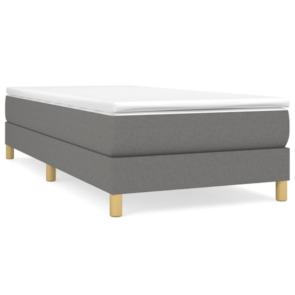 Boxspring-sängram mörkgrå 80x200 cm tyg