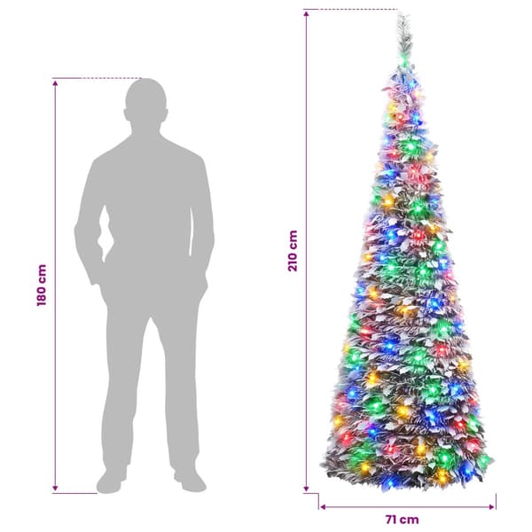 Pop-up-julgran med LED-belysning 210 cm 200 LED-lampor PVC
