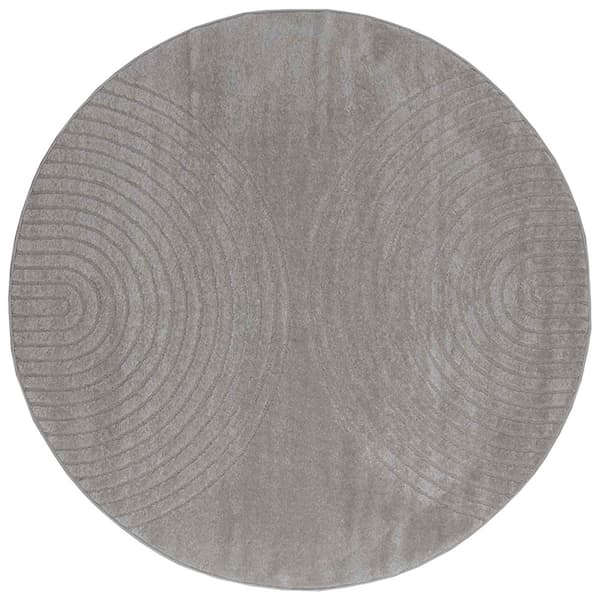 Områdesmattor Rund GALATI Grå Ø 200 CM Polyester