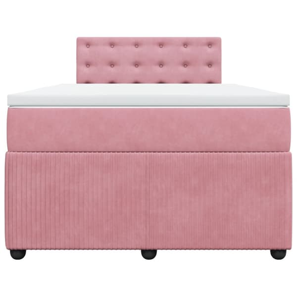 Ramsäng med madrass rosa 120x190 cm sammet