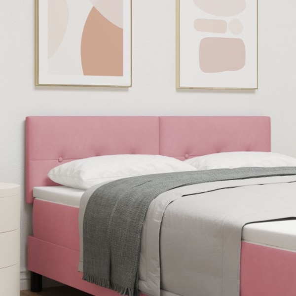 Sänggavel Knapp Tuftad Rosa 160 cm Sammet