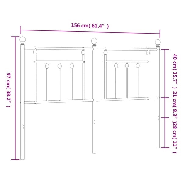 Ersättningsgavel metall vit 150 cm