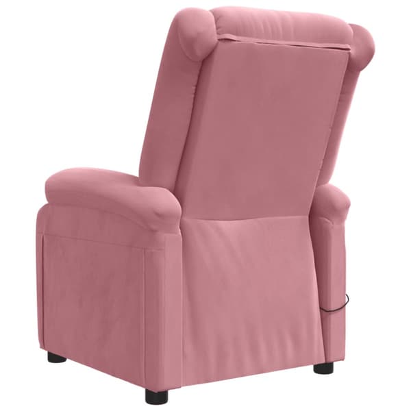 Elektrisk massagefåtölj rosa sammet