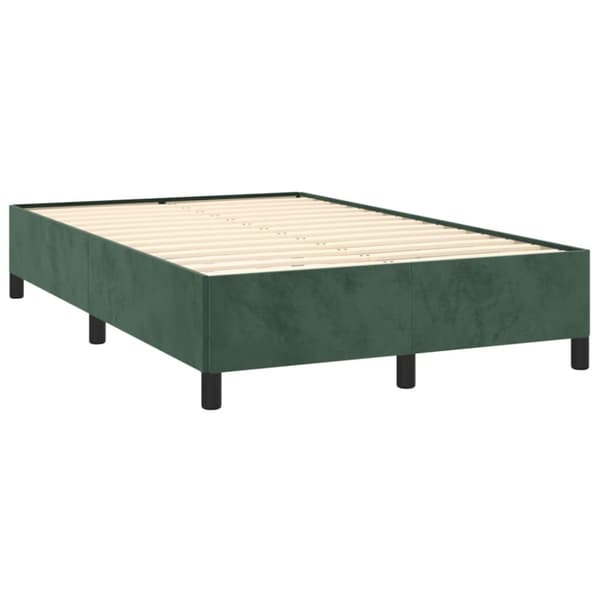 Ramsäng med madrass mörkgrön 120x190 cm sammet