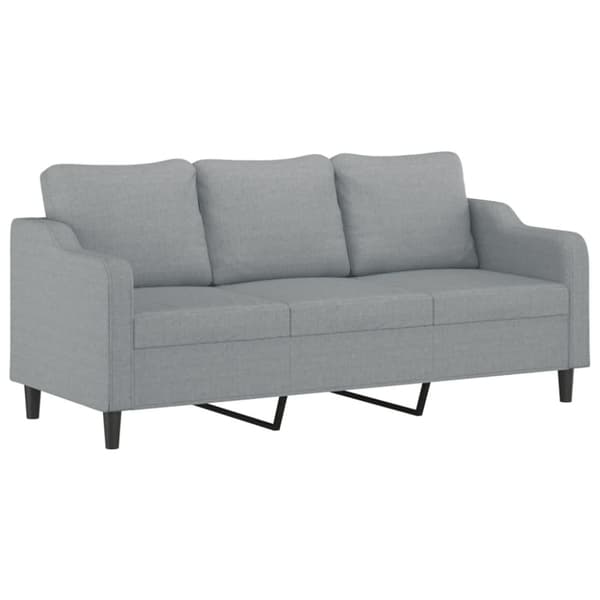 Soffgrupp med dynor 3 delar Ljusgrå tyg
