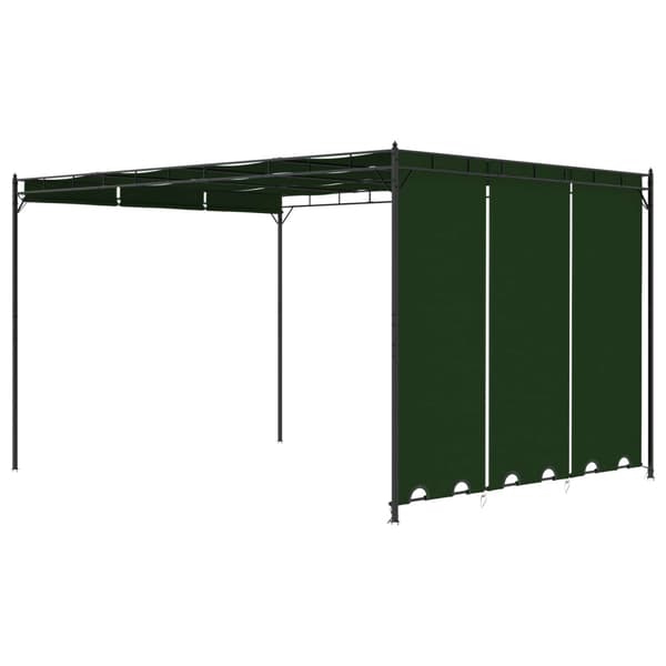 Paviljong 4 x 3 x 2,3 m Grön Polyester och Stål