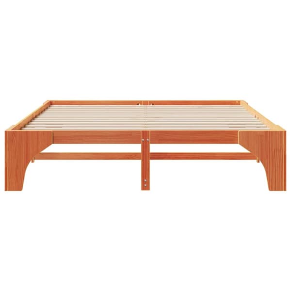 Sängram Brun 200 x 200 cm Massiv furu