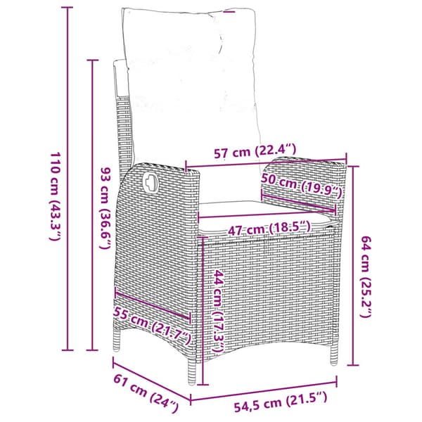 Trädgårdsmöbelset med kudde 5 pcs Beige konstrotting