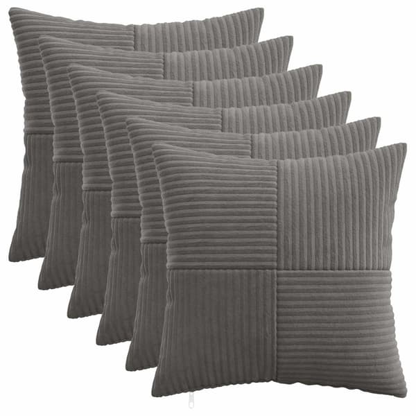 Kuddöverdrag 6 st ALMELO Mörkgrå 45 x 45 cm manchester