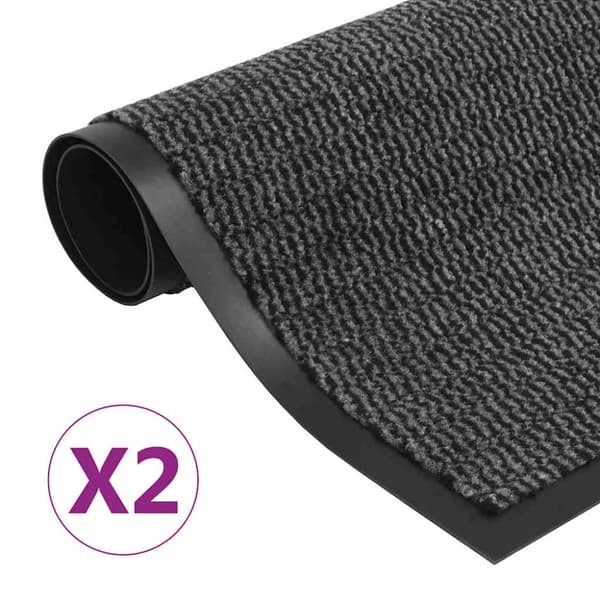 Dörrmattor 2 st rektangulär tuftad 80x120 cm antracit