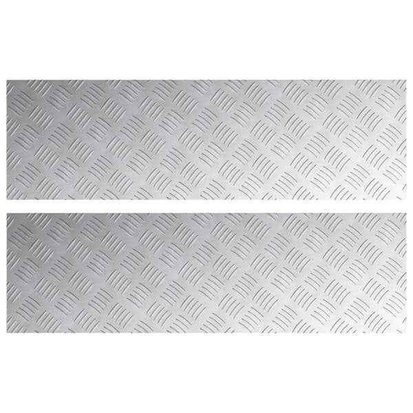 Trappsteg Rektangulär 2 pcs Silver 100 x 30 cm Aluminium