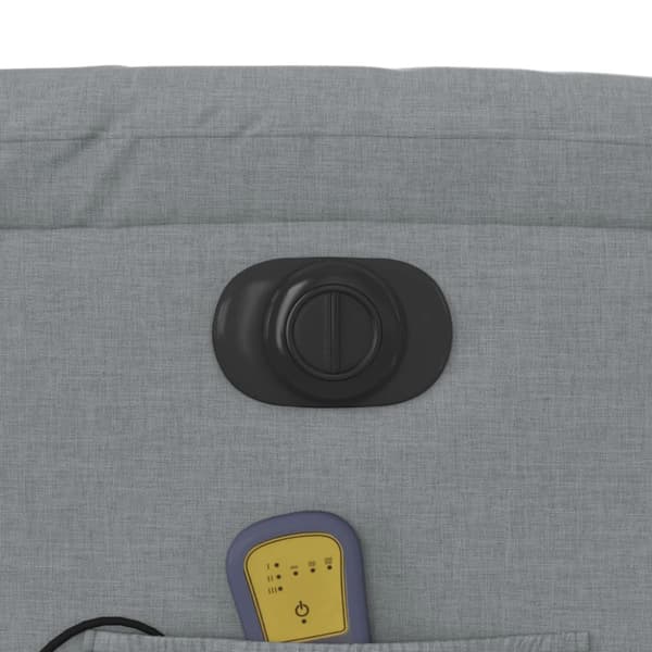 Elektrisk massagefåtölj ljusgrå tyg