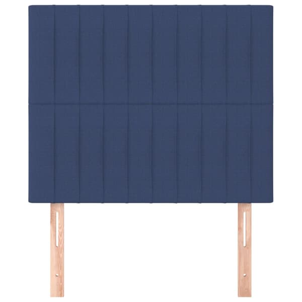 Sänggavel blå 100x5x118/128 cm tyg