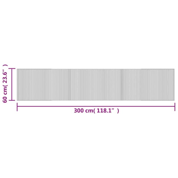 Matta rektangulär grå 60x300 cm bambu