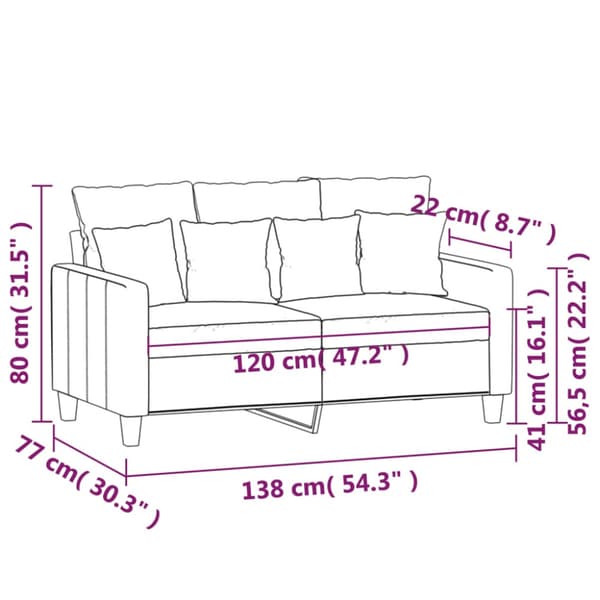 Soffa 2-sits mörkgrå 120 cm tyg