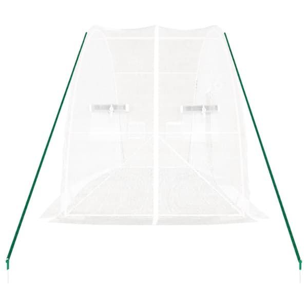 Växthus med stålram vit 12 m² 6x2x2,85 m