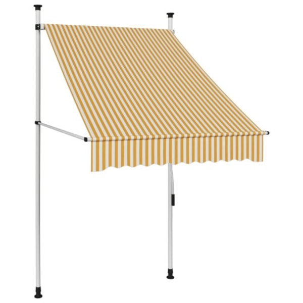 Markis manuellt infällbar 100 cm orange och vita ränder