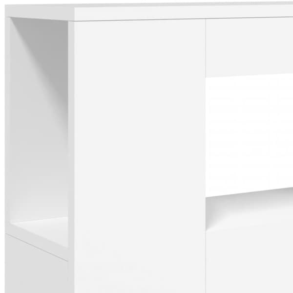 Sänggavel LED vit 100x18,5x103,5 cm konstruerat trä