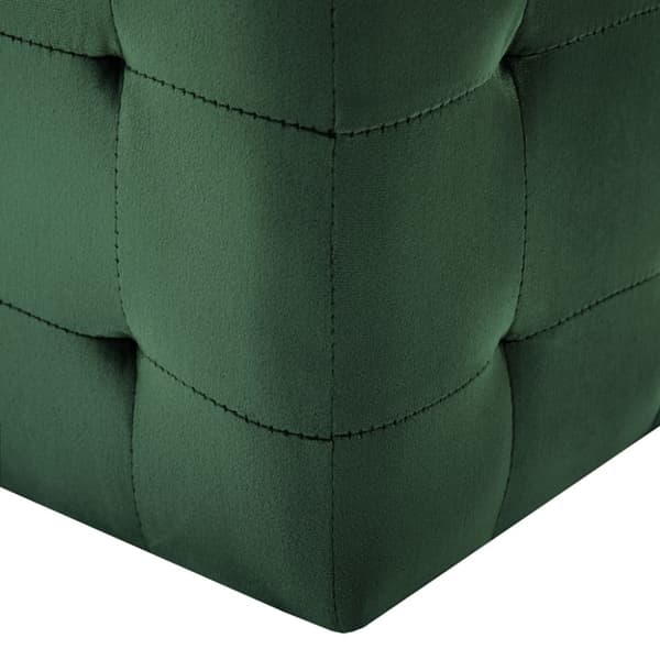 Sittpuff 2 st grön 30x30x30 cm sammetstyg