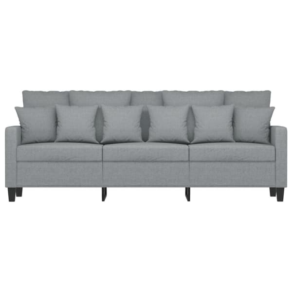 3-sitssoffa ljusgrå 180 cm tyg