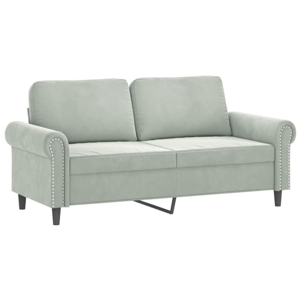 2-sitssoffa ljusgrå 140 cm sammet