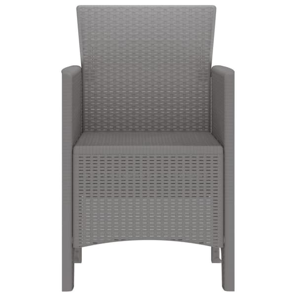 Trädgård Stol 2 pcs Ljusgrå 53 x 49 x 85 cm Polypropylen