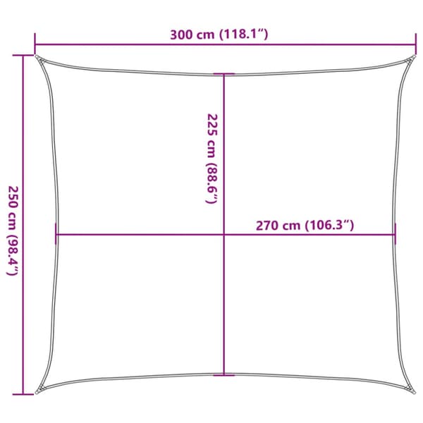 Solsegel 160 g/m² antracit 2,5x3 m HDPE