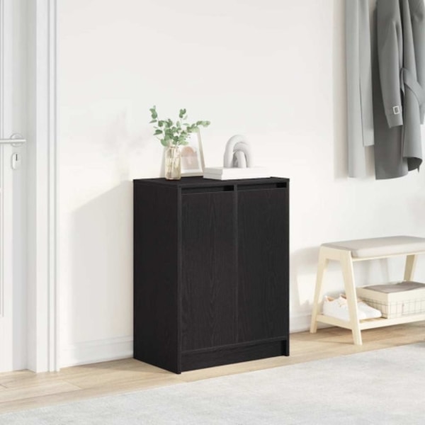 Skoskåp svart ek 57x34x76 cm konstruerat trä
