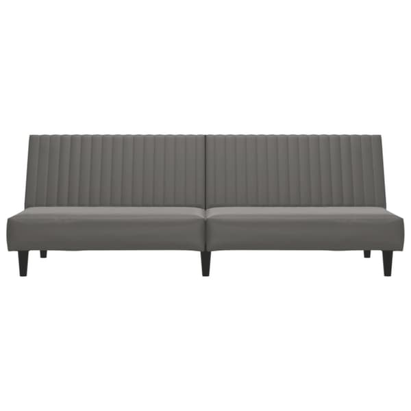 Bäddsoffa 2-sits grå konstläder
