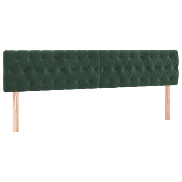 Sänggavel LED mörkgrön 180x7x78/88 cm sammet