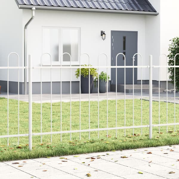 Trädgårdsstängsel Boxtel Vit 1,7 x 1,2 m Pulverlackerad stål