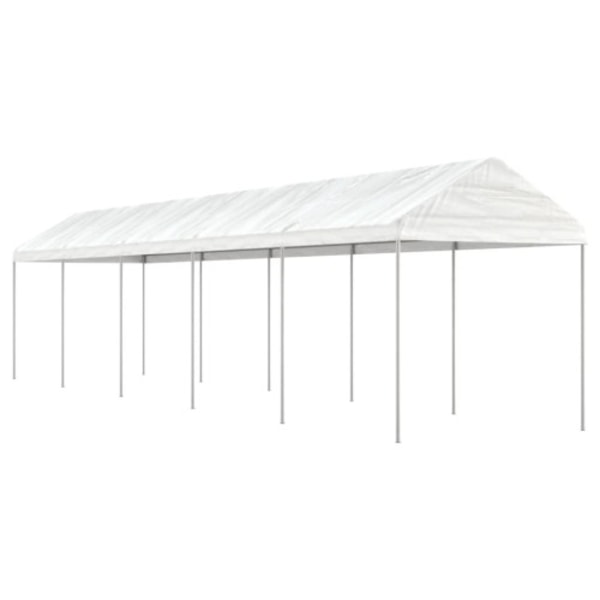 Paviljong med tak vit 11,15x2,28x2,69 m polyeten