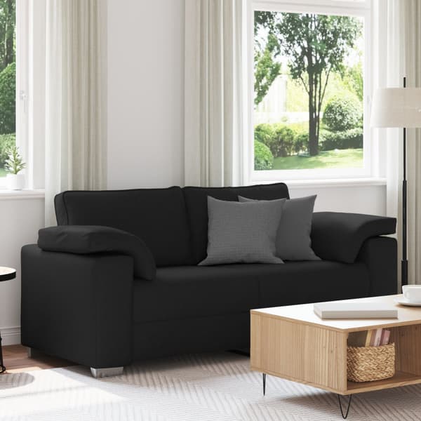 Tvåsitssoffa Svart 180 cm tyg