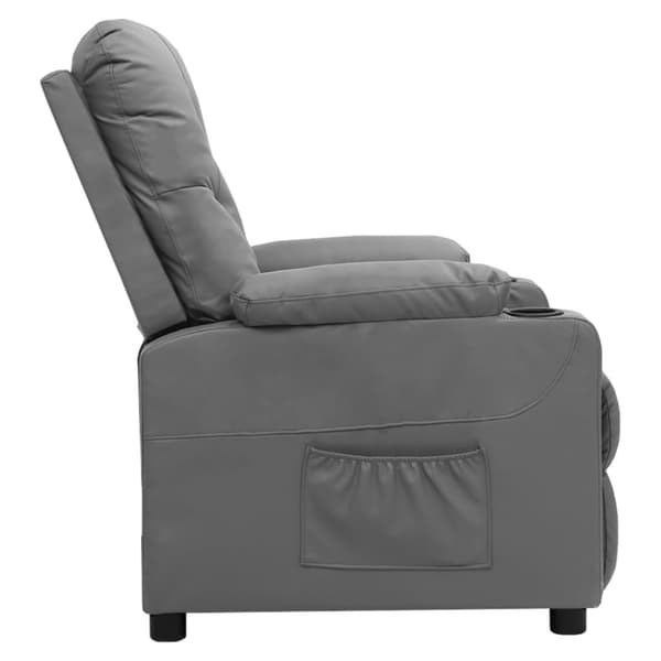 Reclinerfåtölj grå konstläder