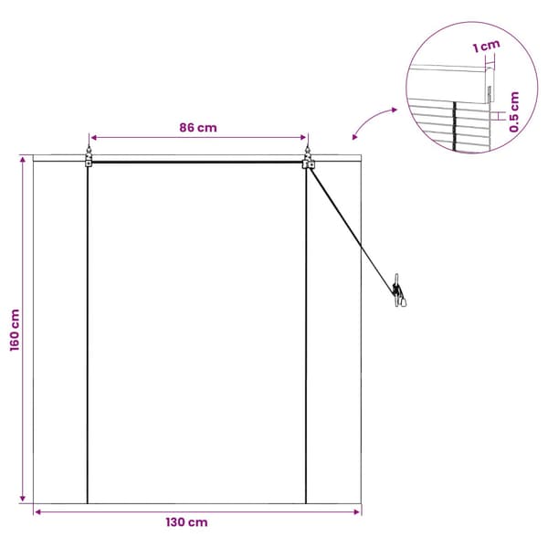 Rullgardin Brun 130 x 160 cm Bambu