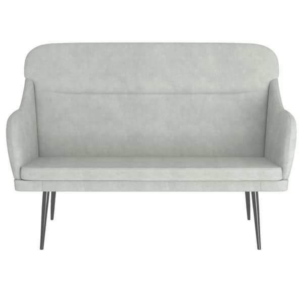 Bänk ljusgrå 110x76x80 cm sammet
