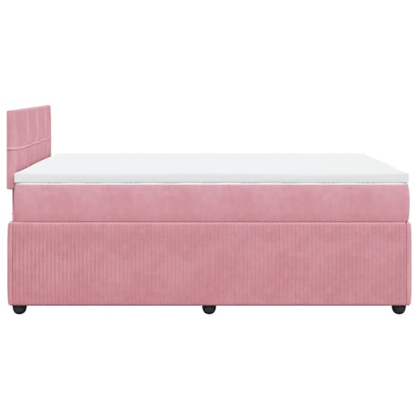 Ramsäng med madrass rosa 120x190 cm sammet