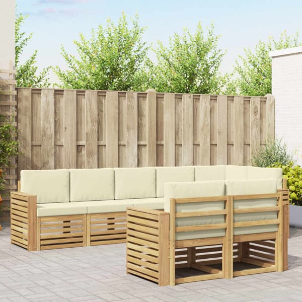 Utomhussoffset 8 pcs Vit och grädde 310 x 132,5 x 73 cm
