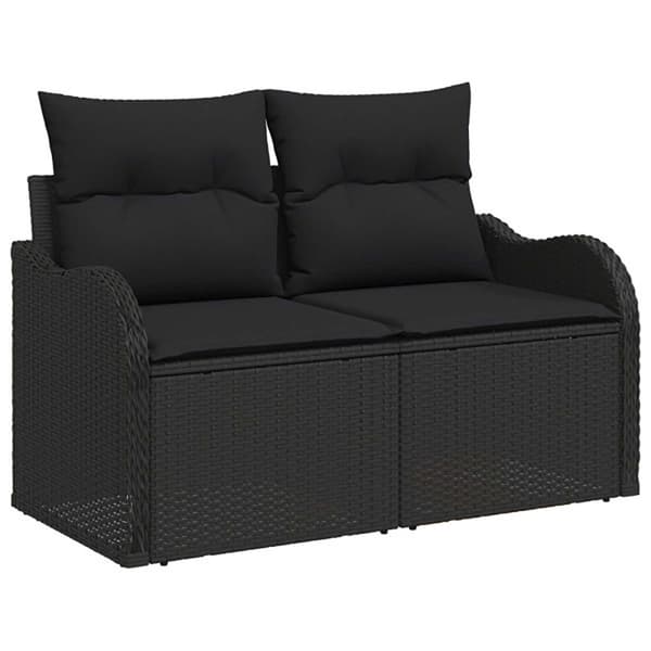 Soffset 5 st Svart Poly Rattan och stål
