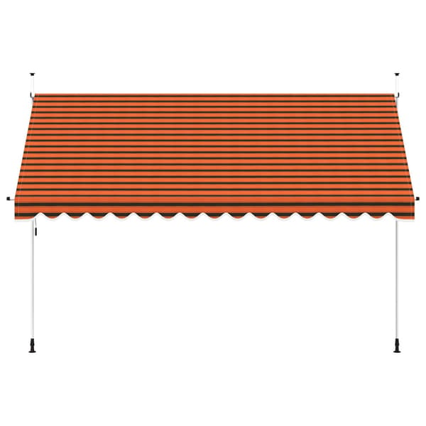 Markis manuellt infällbar 400 cm orange och brun