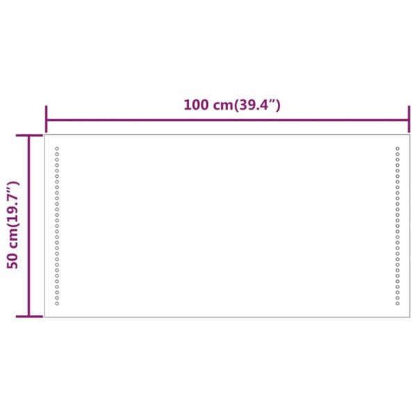 Badrumsspegel LED 100x50 cm