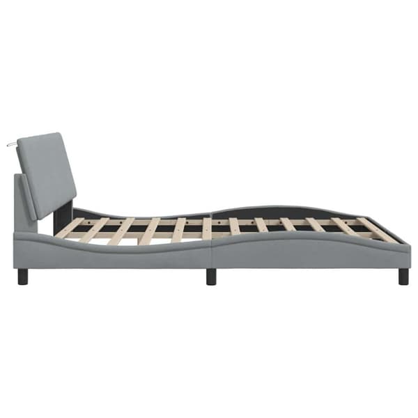 Bed Frame without Mattress "Hanko" Light Grey 180x200 cm Fabric