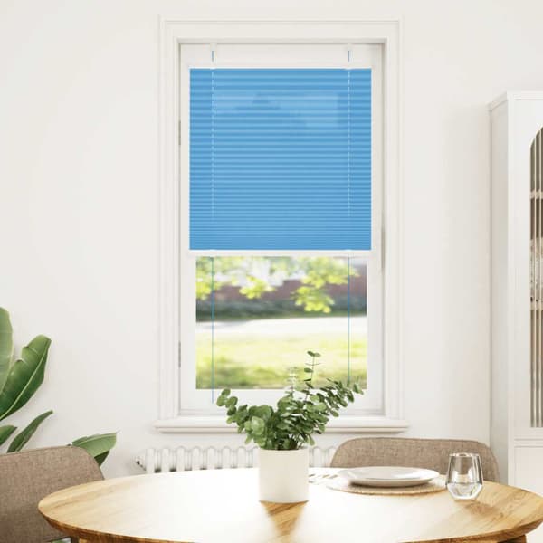 Plisserad persienn blå 65x150cm tyg bredd 64,4cm polyester