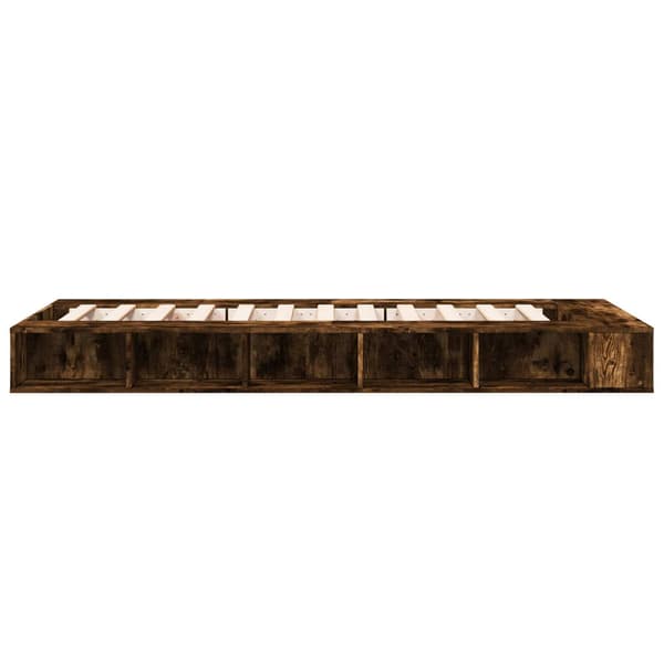 Sängram med förvaring Rökt ek 80 x 200 cm Konstruerat trä