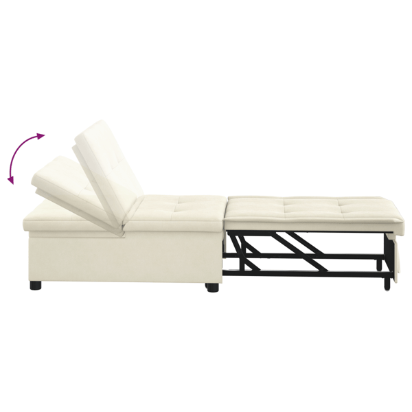 Soffsäng Kräm 194 x 67 x 82 cm Sammet